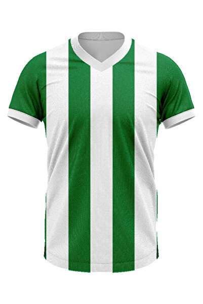 JOLT Yeşil Beyaz V Yaka Klasik Çubuklu Taraftar Forması