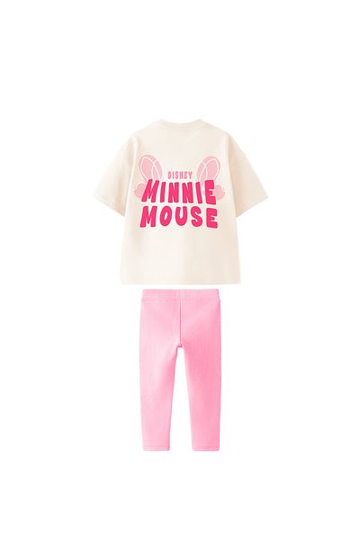 Magu Girl Minnie Themed Set - Shiny Bow T-Shirt & Leggings
