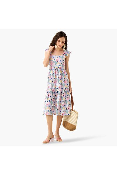 FAV Flower Print Viscose Cover-Up