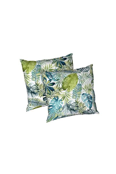 ALCAM Set Of 2 Jungle Pillows, Quilted Microfiber, 70x70 Cm