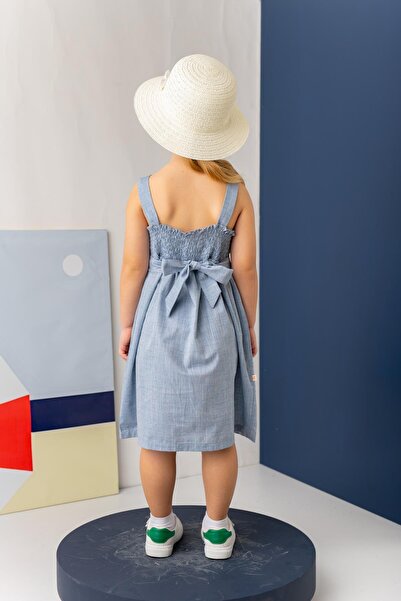 Zeyland Girl's Strappy Pocket Midi Dress - Indigo