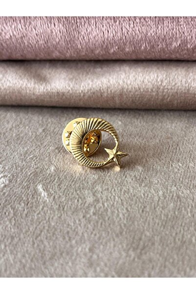 Genel Markalar 14 Ayar Altın Kaplama Ay Yıldız Yaka Rozeti