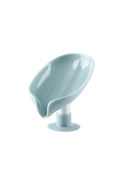 Choice طبق صابون أخضر إبداعي على شكل ورقة شجر، لا يثقب، مزود بكوب شفط قائم، ل...