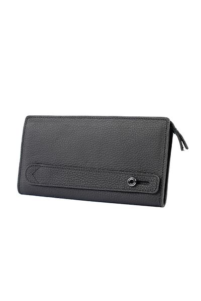 king brich Genuine Leather Wallet with Front Pocket and Snap Closure