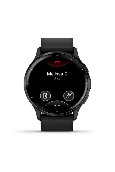 Garmin VENU 3 SLATE STAINLESS STEEL BEZEL WITH BLACK CASE AND LEATHER BAND