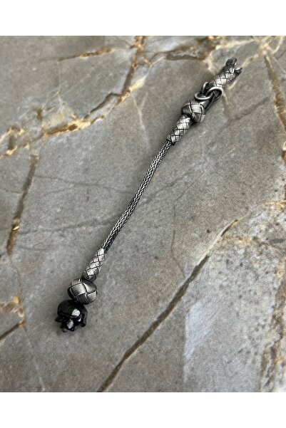 KAZZAZE Gümüş Kazaziye Renkli Gül Modelli Tekli Tesbih Püskülü, Küçük ve Orta Boy Tespihler İçin Uygun