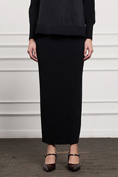 Nuss Mercerized Steel Knitted Skirt 013 Black