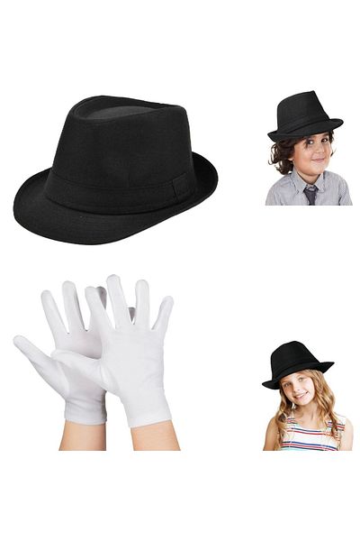 Skygo Children's Stage Performance Set – Show Fedora Hat and Gloves