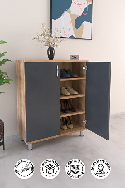 Hediyeler Kapında 4 Raflı Ayakkabı Dolabı Antre Hol Çok Amaçlı Ayakkabılık