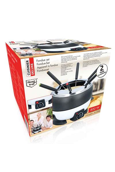 Alpina Electric fondue + 6 forks 2.3 l black/white