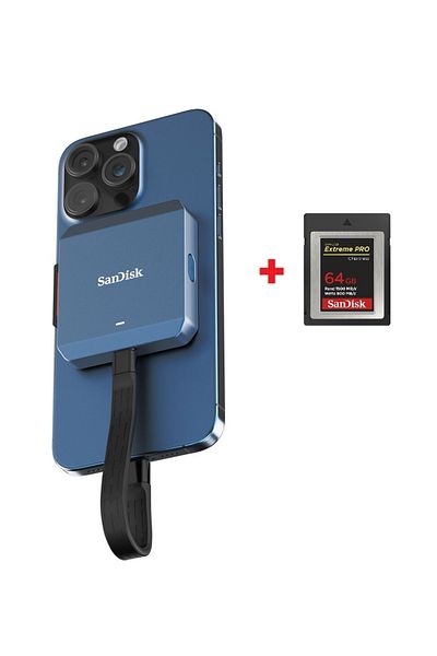SanDisk Pro-Cinema Cfexpress Type B Card Recorder Compatible with Magsafe +Extreme Pro Cfexpress 64Gb 4K