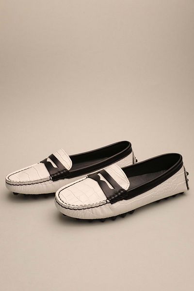 Gondol Loafer clasic de damă din piele naturală alb 37 ttx.70118