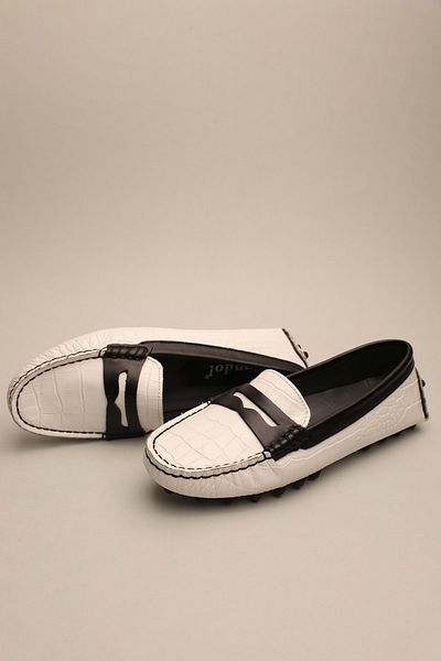 Gondol Loafer clasic de damă din piele naturală alb 37 ttx.70118