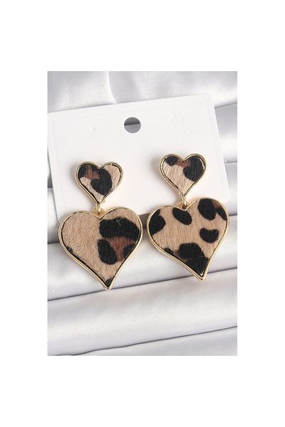 Skygo Gold Color Leopard Heart Model Women's Earrings - Tj-Bkp10337