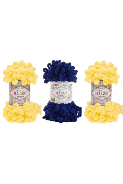 Alize Puffy El Örgü Ipliği Taraftar Set 100 gr 3 Adet Renk 907a