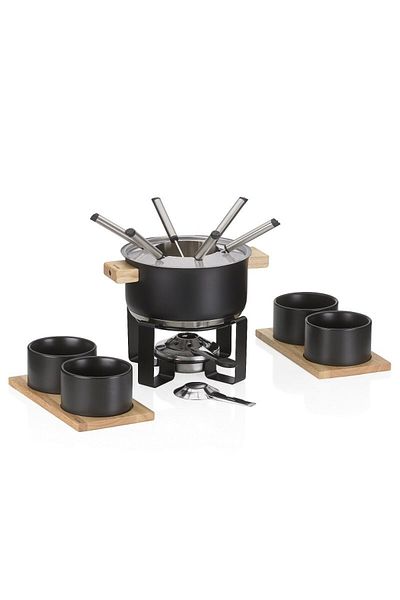 KELA Keck Lang Gunten fondue set stainless steel black 19.0cm 20.0cm 1.6l