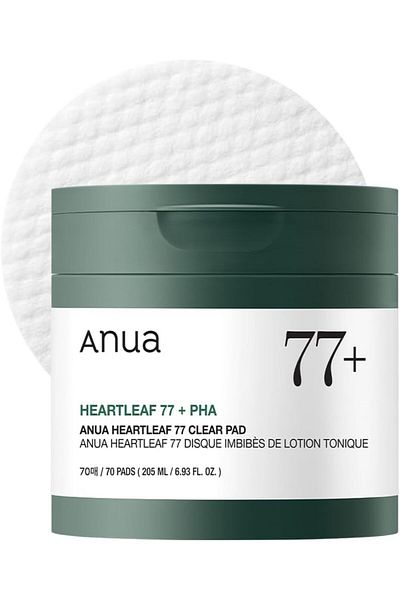 ANUA Heartleaf 77 Toner Pads, Exfoliating Facial Pads for Glass Skin, Hydrating, Sensitive Skin, 70 Pads