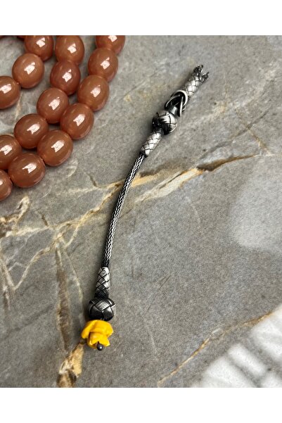 KAZZAZE Colorful Rose Model Single Rosary - Silver Kazaziye - Suitable for Sm...