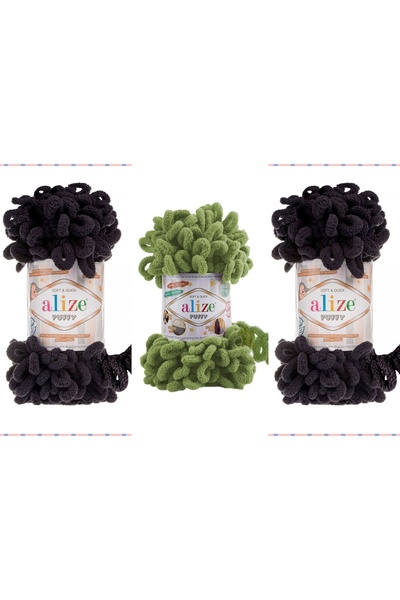 Alize Puffy El Örgü Ipliği Taraftar Set 100 gr 3 Adet Renk 965b
