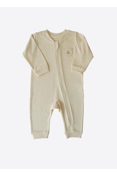 kitikate Organic New Basic Zippered Natural Jumpsuit