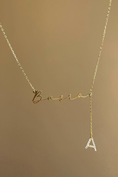 Satürn Silver Kuyumculuk 925 Ayar Gümüş Taşlı Harf Charmlı İsimli Kolye