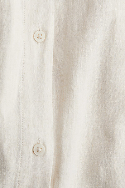 H&M Keten Karışımlı Gömlek Elbise