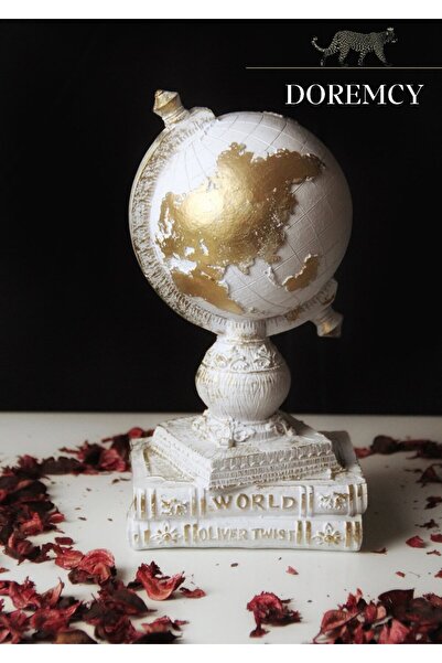 Doremcy Kitaplı Mavi Küre Dünya Biblo – Dekoratif Hediyelik Obje