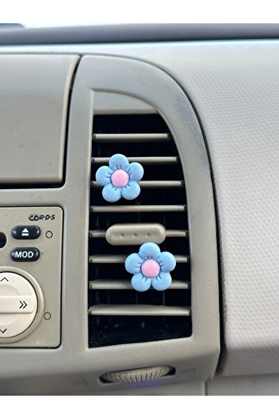 FESECRAFT 2'li Mini Mavi Papatya Çiçeği Araba Klima Süsü Klips Süslemeleri Ar...