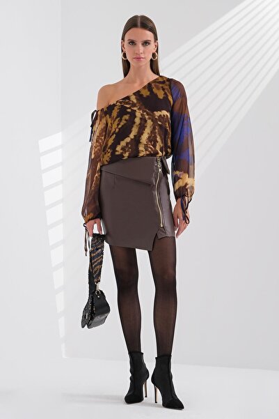 EXPLOSION Desenli Şifon Asimetrik