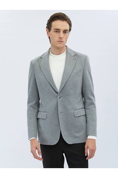 Kip Plain Modern Fit Wool Blend Jacket