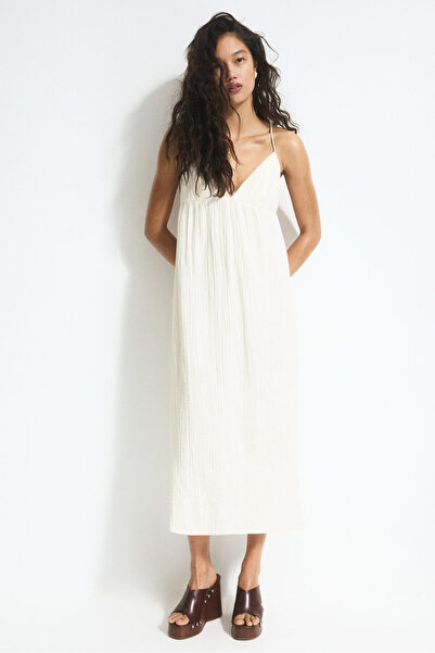 H&M Bağcık Detaylı Maksi Elbise