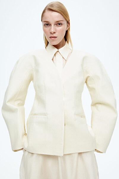 H&M Yakasız Gabardin Blazer