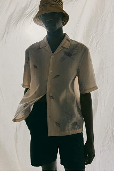 H&M Lyocell Karışımlı Erkek Yaka Gömlek Regular Fit