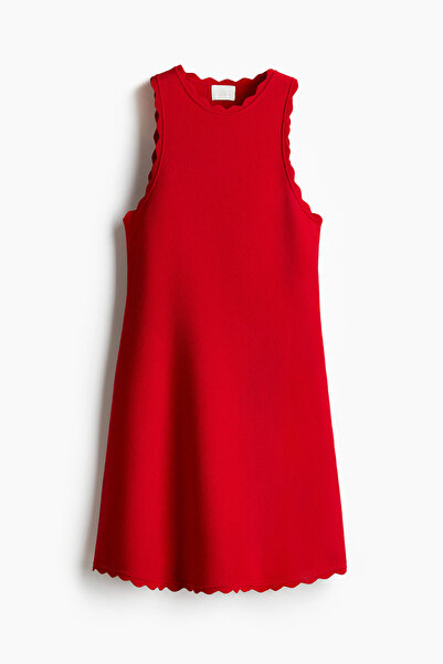 H&M Dalgalı Kenarlı Mini Elbise