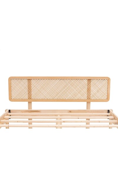 WOODENSA Doğal Ahşap Yatak Başlığı ,hazeran Stil Yatak Başlığı Karyola Başlığı 90 Cm