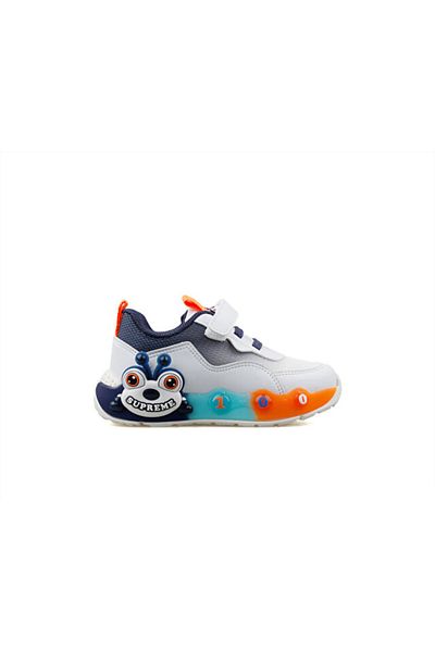 pepino By25 1905 Baby White Navy Blue Baby Casual Shoes By25-1905-Bebe-White-Navy Blue White