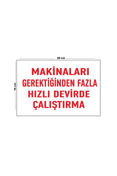 Lucena Over Speed Rpm Operation Required Metal Machines 15 cm X 20 cm Warning Sign Diversion