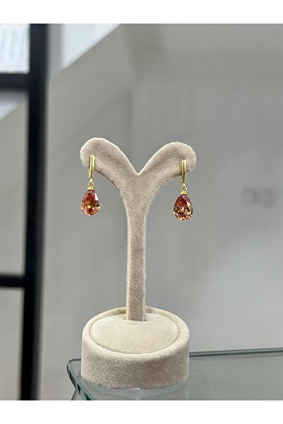 DURAN TAKI TASARIM Şampanya Zirkon Gümüş Küpe