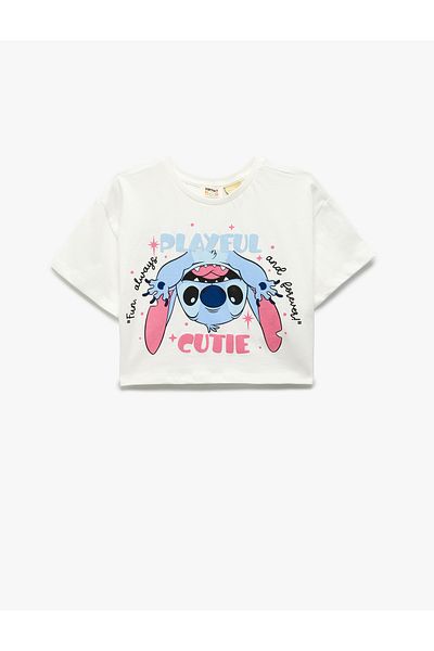 Koton New Season Cotton Crew Neck Short Sleeve Licensed Stitch Printed T-Shirt