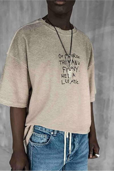 ablukaonline Ανδρικό μπλουζάκι Oversize Stone με χρωματική παράβαση