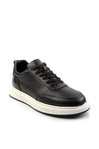 Bambi Black Leather Men's Casual Shoes E 01082000503