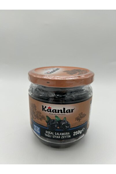 Kaanlar Doğal Salamura Yağlı Siyah Zeytin 250 Gr