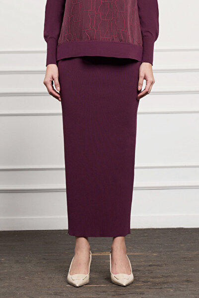 Nuss Mercerized Steel Knitted Skirt 013 Plum