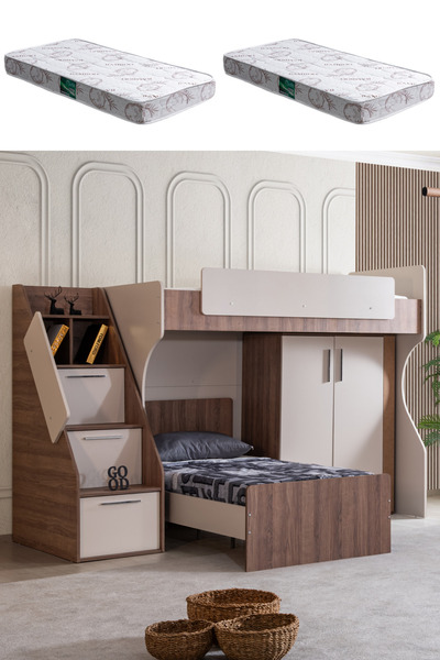 Setay Ranza, Milano Çift Kişilik Dolaplı Modern Ranza + 2 Adet Comfort Yatak