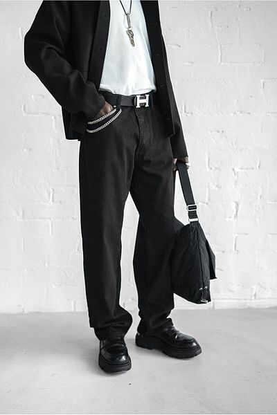 ablukaonline Black Baggy Fit Men's Jeans