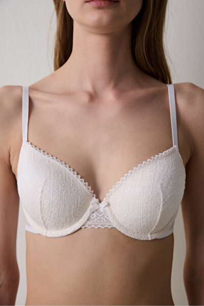 Penti Lace Lace Full Cup White Bra