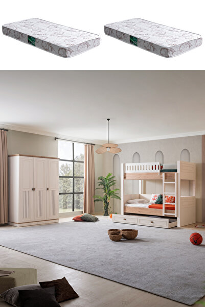 Setay Ranza, Zenit Yavrulu Ranza 3 Kapaklı Dolap 2 Adet Comfort Yatak