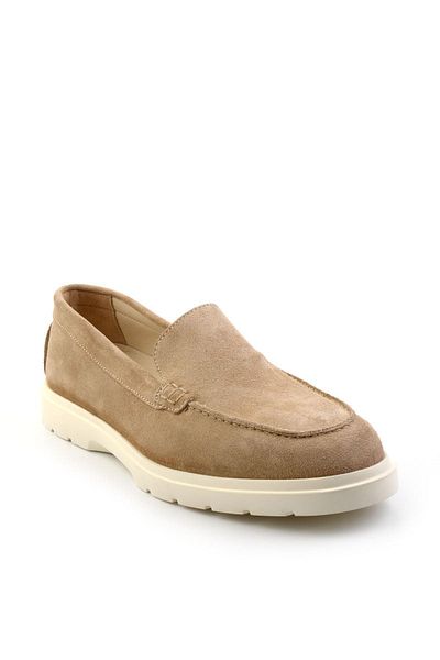 Bambi Beige Leather Men's Loafer Shoes E 01087112702
