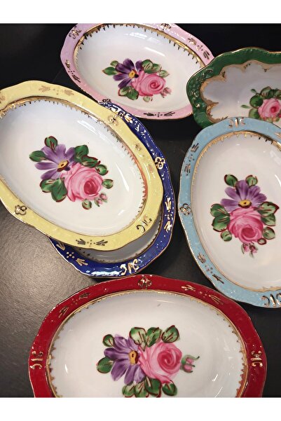 BY.RAYKA PORSELEN El Dekor PORSELEN EL BOYAMA ALTI KİŞİLİK ÇEREZLİK