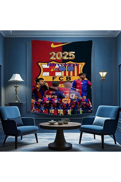 Generic Barcelona 2025 digital print fabric,&wrinkle-resistant,suitable for cheering,perfect gift for fans
